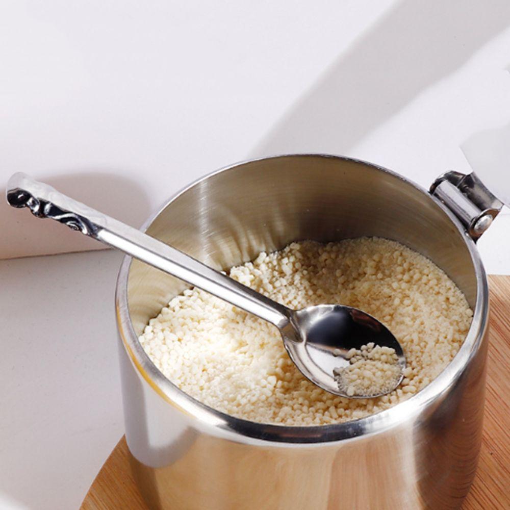 Dustproof Stainless Steel Sugar Bowl Silver Salt Organizer Practical Seasoning Jar  for Kichen