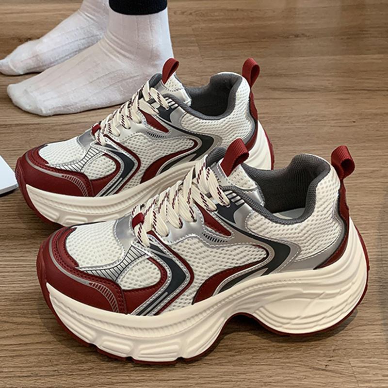 New Women Vintage Sneakers Casual Outdoor Personalized Design Shoes Comfortable Lace Up Platform Running Sneakers Sports Shoes
