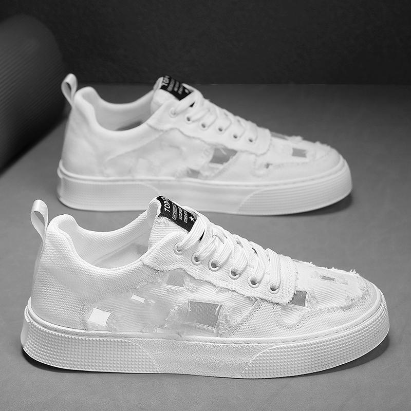 

Canvas new summer breathable casual little white board shoes white ripped beggar cloth shoes 39 standard athletic fit / ready to ship