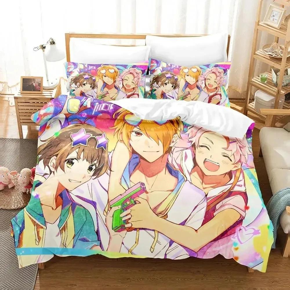 Anime Idolmaster SideM Bedding Set Duvet Cover Bed Set Quilt Cover Pillowcase Comforter King Queen Size Boys Adult Bedding Set