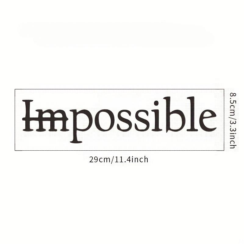 Wall Art Sticker,Words Design Vinyl Not Impossible Wall Sticker Removable Motivational Wall Decals For Classroom Living Room