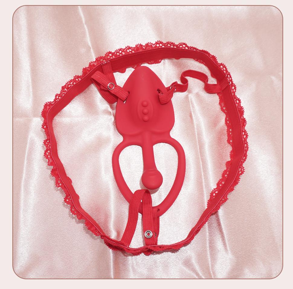 Wearable Panty Vibrator Adult Sex Toy Wireless Control Vibrating Penis Ring with Lace Strap Clitoral Stimulator for Women Couple