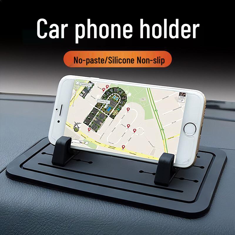 Universal Anti-Slip Silicone Car Phone Holder for Dashboard & Center Console чёрный
