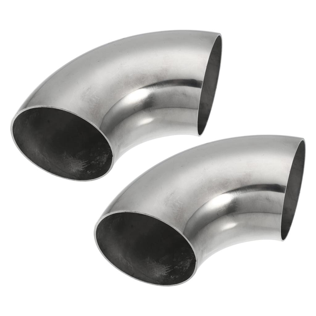 uxcell SS304 Stainless Steel 90 Degree Mandrel Bend Elbow Exhaust Elbow Pipe for Car