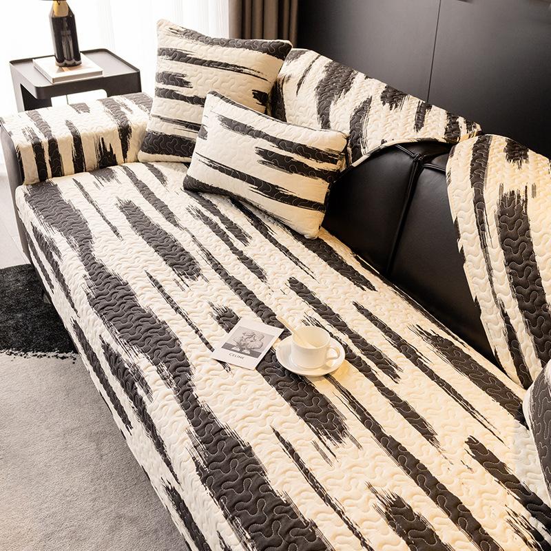 American Style Sofa Cushion Four Seasons Universal Light Luxury High-Grade Cushion Non-Slip Leather Sofa Cover Cover Cloth