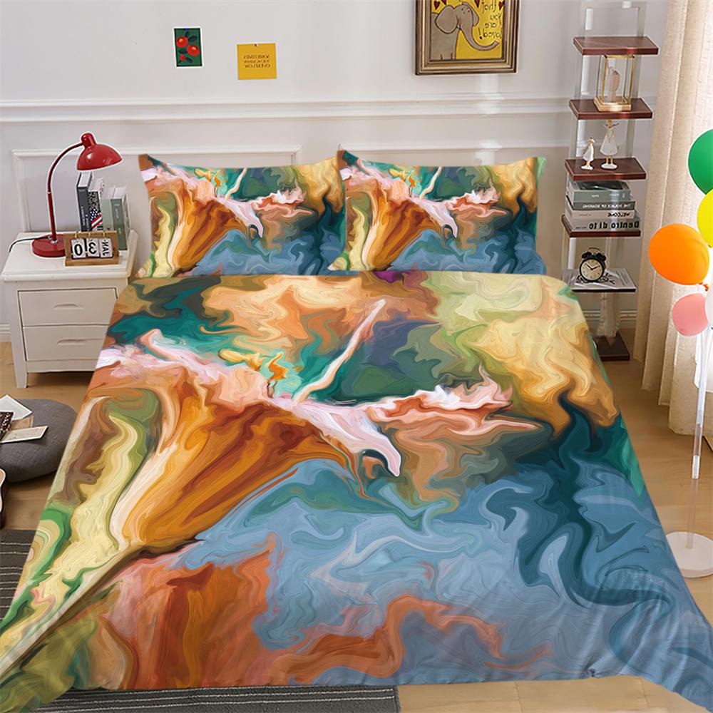 Juego de funda nórdica con estampado de flores en 3D, ropa de cama, colchas de poliéster de tamaño doble, ropa de cama para el hogar a la moda