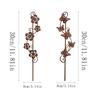 2Pc Iron Flower and Butterfly Decoration Ground Insert, Outdoor Decoration, Modern Country Style with Flower and Butterfly Pattern, Courtyard, Fenc