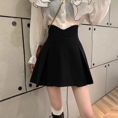 2024 Spring Women's High Waist Slim Anti-Exposure A-Line Skirt - Fashionable Korean College Style