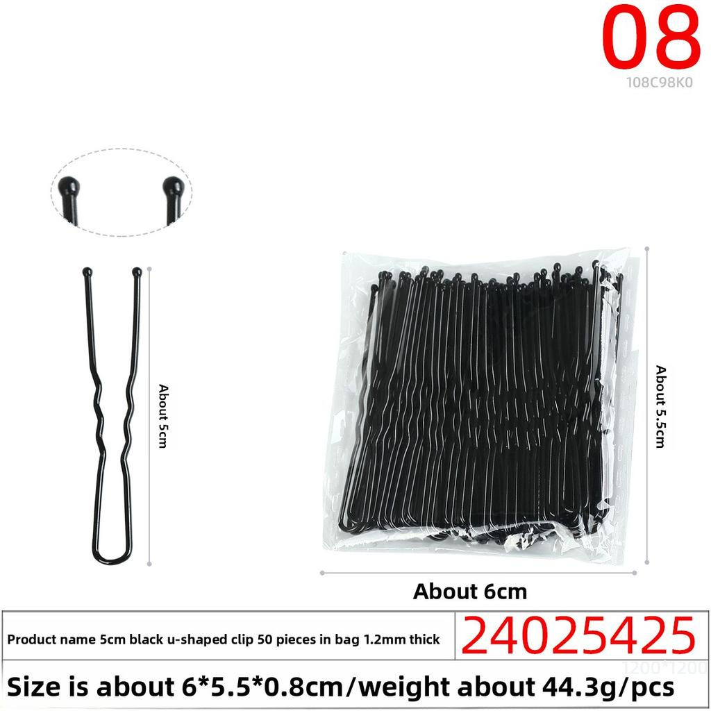 Black Steel Clip Box Contains A Straight Clip for The Bride's Updo Hairstyle Bangs Clip Wavy Hair Clip and Hair Accessory