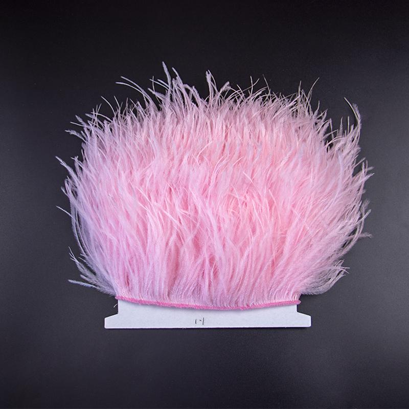 Feather1 Meter  White Ostrich Feathers Trim Fringe 8-22cm Natural Ostrich Feather Ribbon for Wedding Party Clothing Decoration Plumes