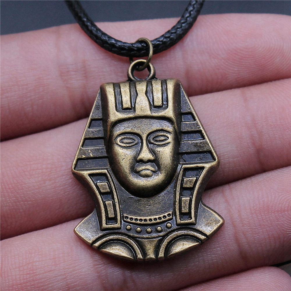 45cm Necklace Leather Chain Big Chief Pharaoh Buddhism Minimalist Jewelry Components QN015