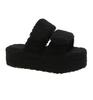 Fashion Med Shoes Woman 2024 House Slippers Platform Fur Flip Flops Pantofle Flock Plush New Massage Flat Hook & Loop Slides with Fur Ro