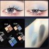 4 barvy Punk Smokey Matte Glitter Eyeshadow Dlouhotrvající třpytivé oční stíny Paletka make-upu Cool Toned Black Blue Eye Pigment