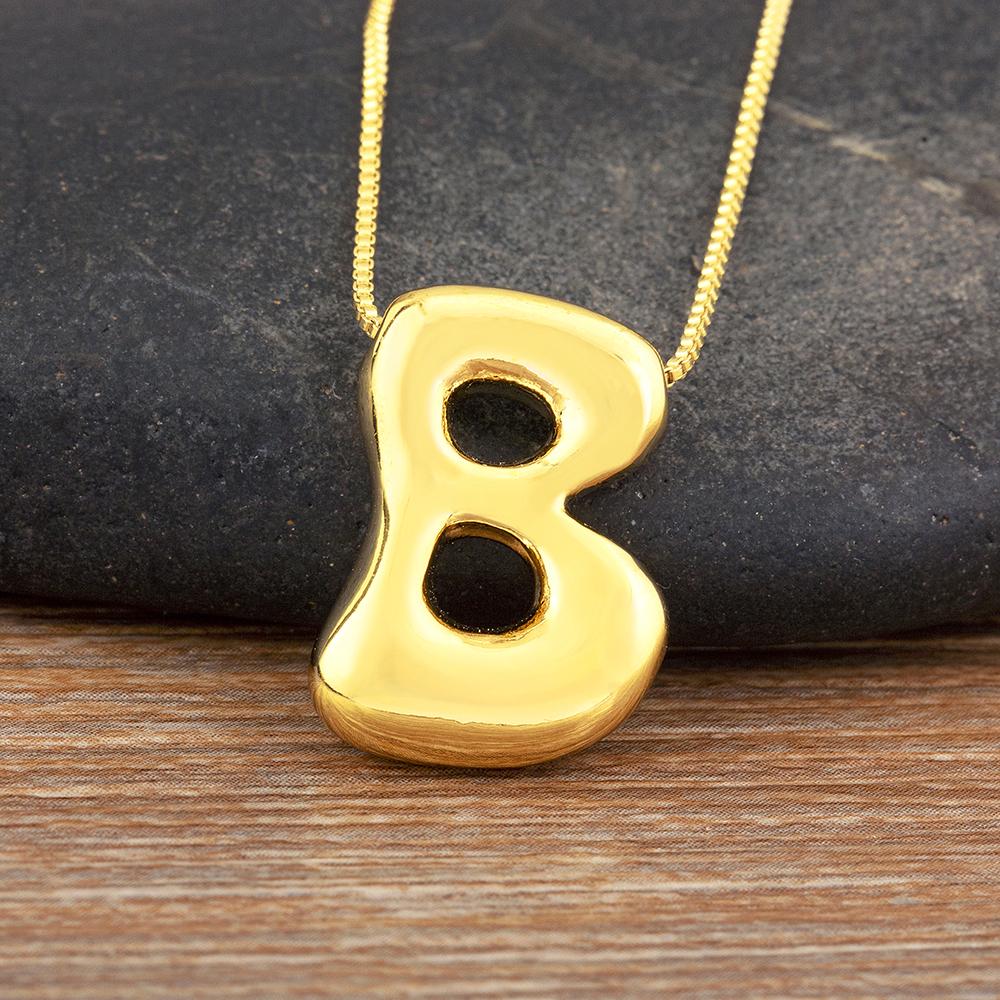 Nidin High Quality Creative Trend A-Z Letters Charm Pendant Necklace For Female Male Name Initials Alphabet Jewelry Accessories