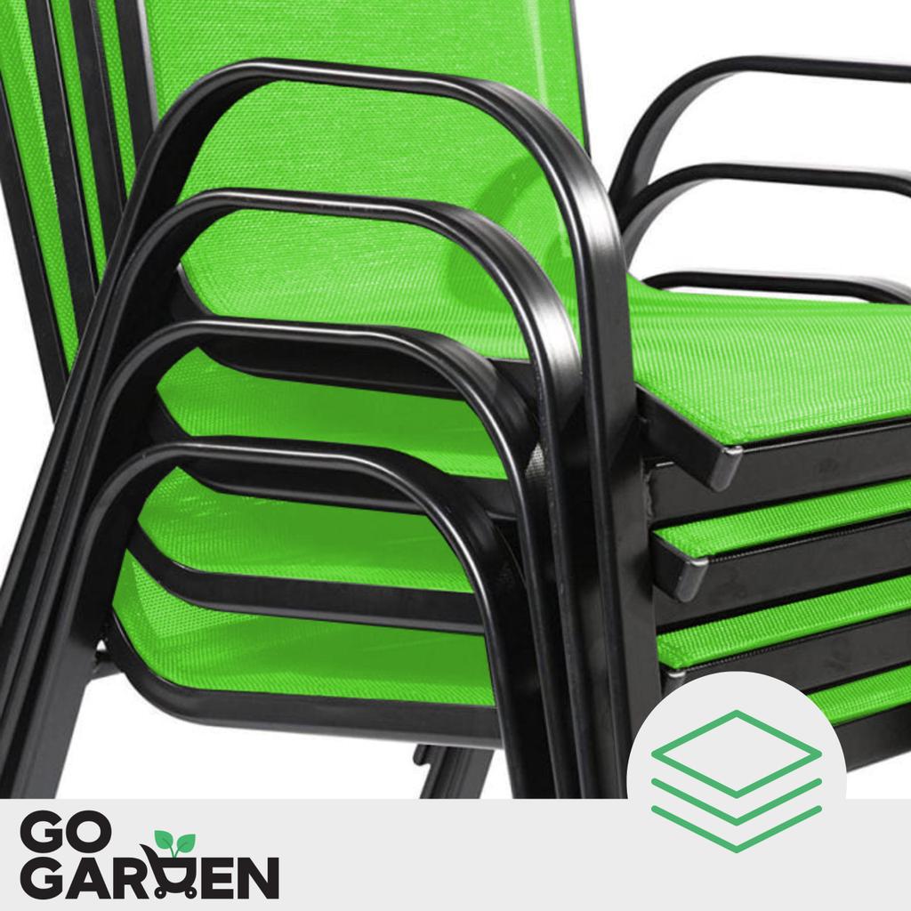 Metall-Gartenstühle für Balkon Terrasse Garten Sessel Grün Robust 4 Stk.