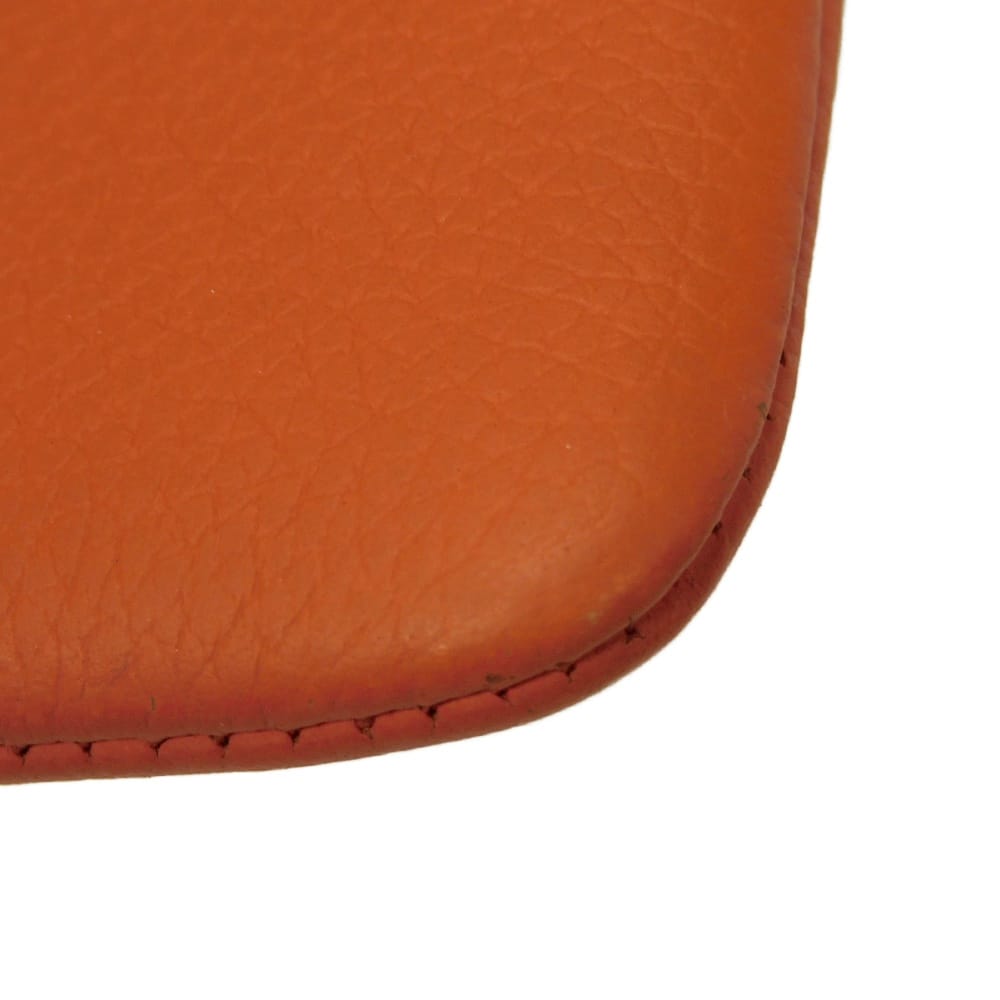 Used LV logo calfskin key ring with aerogram pattern, Volcano Orange, 12564 card key holder pochette cle M81032 7943