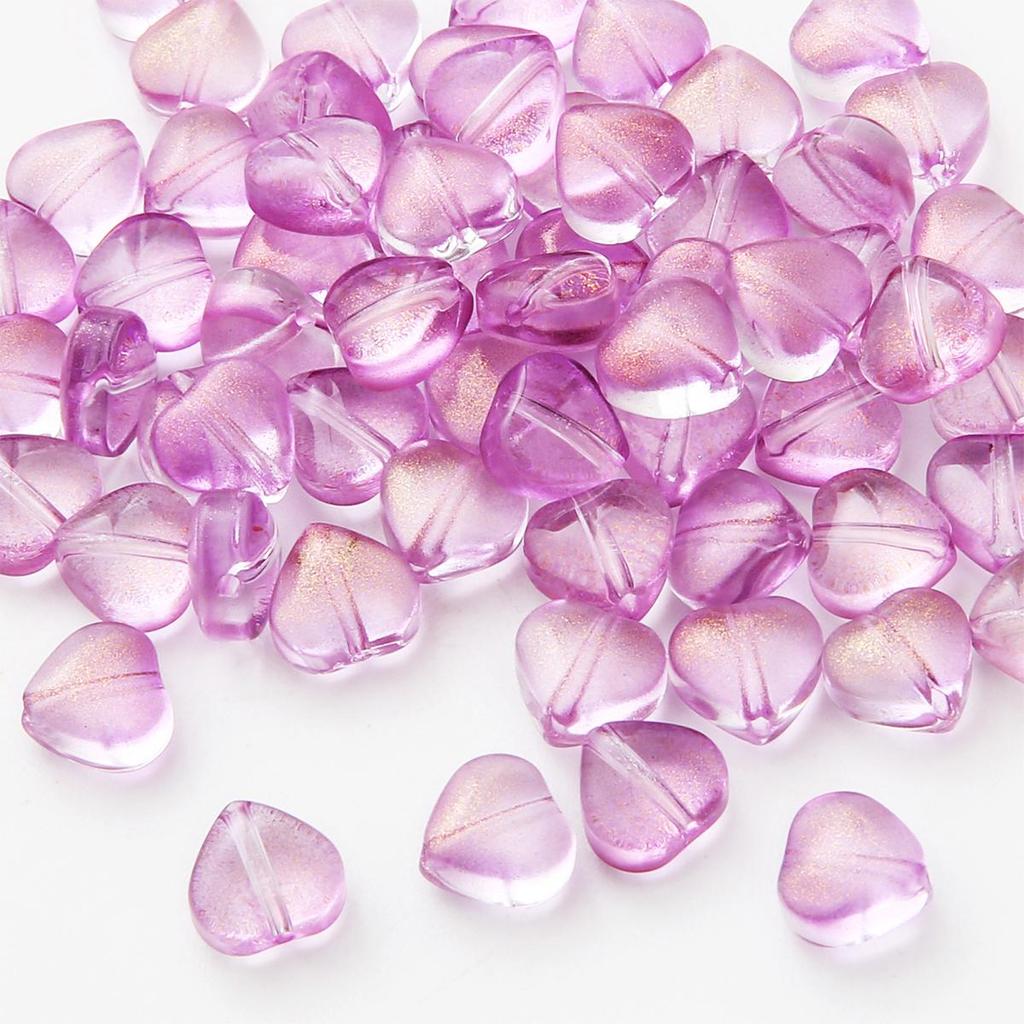 2000Pcs 8x8mm Antique Heart Shape Beads Crystal Glass Loose Beads For Jewelry Making DIY Bracelet Necklace Findings Accessories