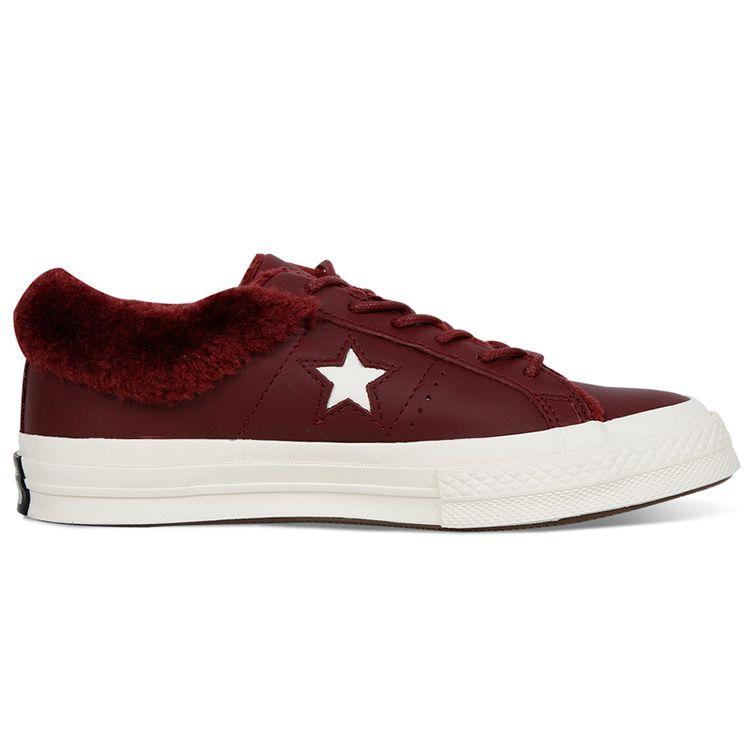 Converse One Star Series Comfortable Versatile Low-Top Canvas Shoes Unisex sneaker Dark-Red 162602C