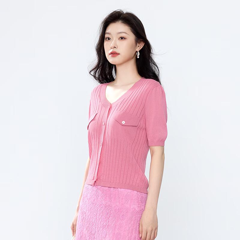 JOY SPEAKER Women's Slim-Fit Single-Breasted Knit Top