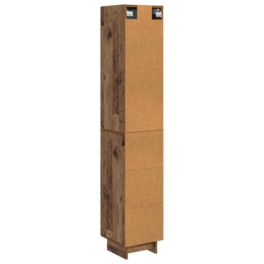 2 Piece Cabinet Set Reclaimed Wood Look 13.6  x 13  x 35.4  (L x W x H) Engineered Wood