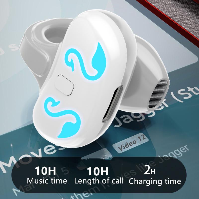 1Pc Ear Clip Wireless Headset V5.3 Non In Ear Single Ear OWS Bluetooth Earphones Running Sports Universal Headphones