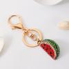 Keychain Pendant Sparkling Rhinestones Watermelon Design Key Chain with Lobster Clasp Backpacks Beach Bags Car Hanger