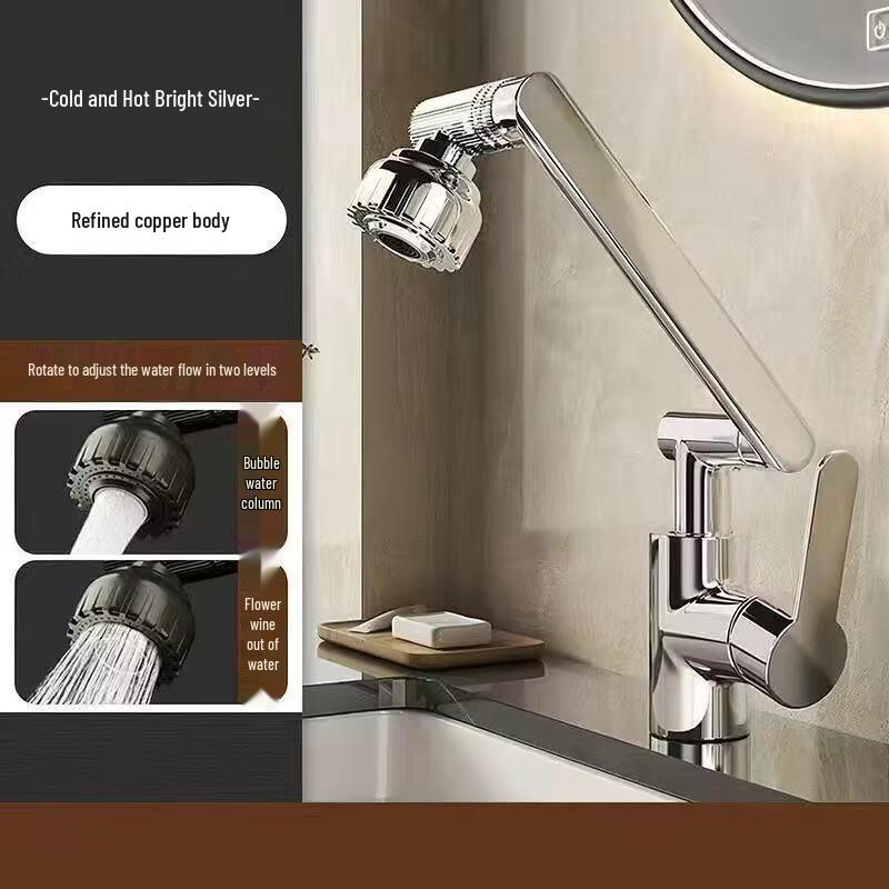 Lindong 1080° Swivel Hot & Cold Washbasin Faucet
