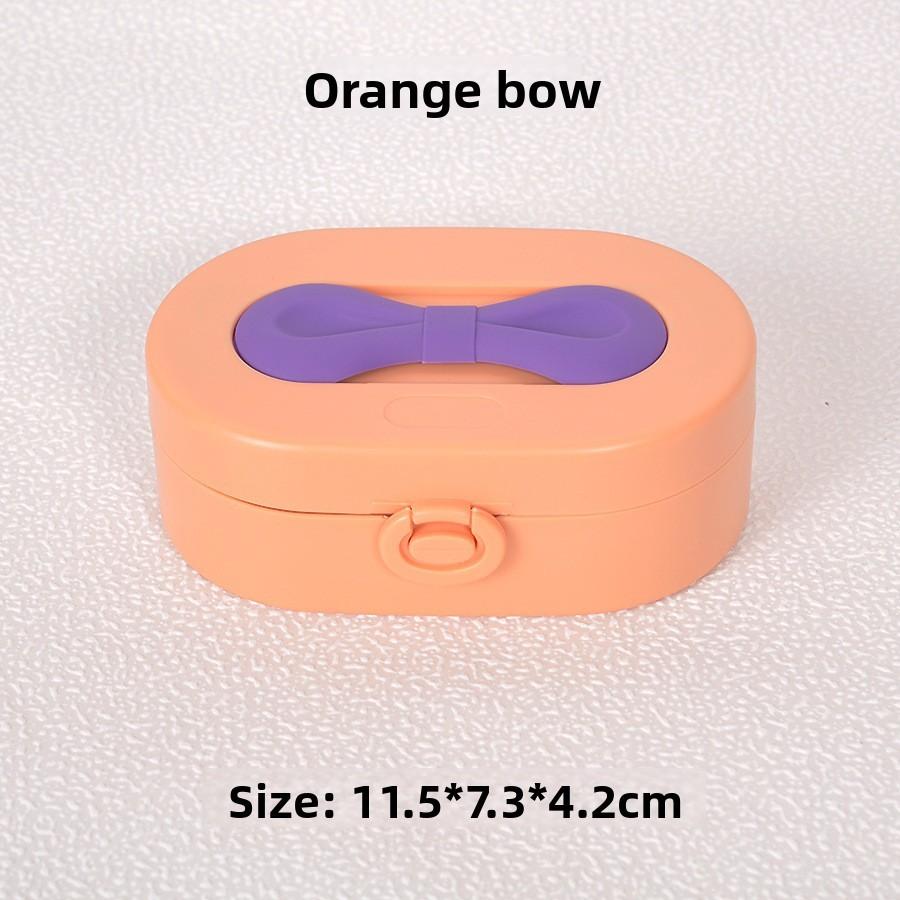 Elegante Caixa de Joias com Laço Borboleta e Armazenamento Multifuncional para Anéis, Pulseiras e Brincos