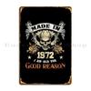Skull Made In  I Am Old For Good Reason Metal Plaque Poster Wall Decor Printed Club Custom Rusty Tin Sign Poster