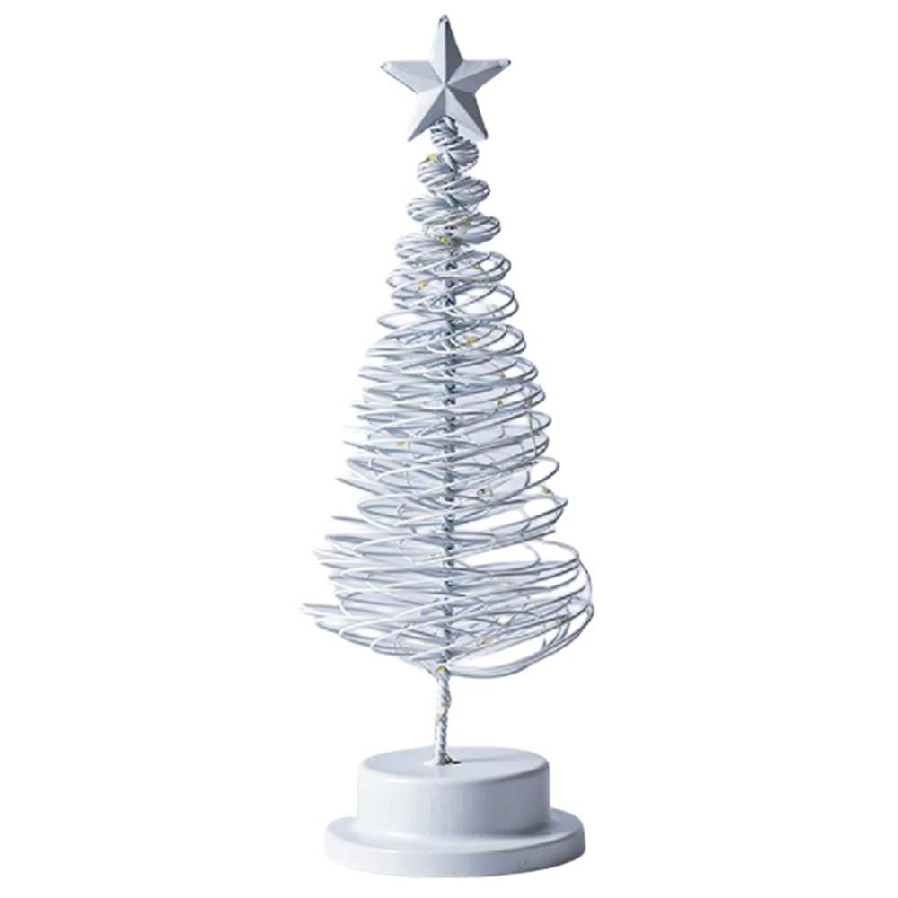 Table Top Tree LED Desk Lamp Battery Operated Christmas Tree Iron Lights Home Party Decor