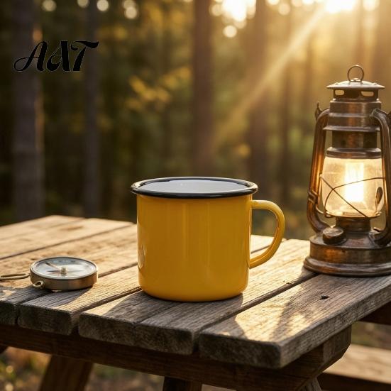 Nostalgic Style Drinkware Retro Enamel Coffee Mug, 360ml Vintage Colorful Tea Cup, Camping Enamelware for Office And Home Use Gift Lovers