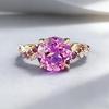 S925 Silver Pink Tourmaline Gradient Ring - Light Luxury Style, 2025 Release