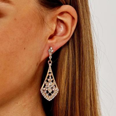 Europäische & Amerikanische Strass-Braut-Hängeohrringe - Legierungsschmuck für Damen