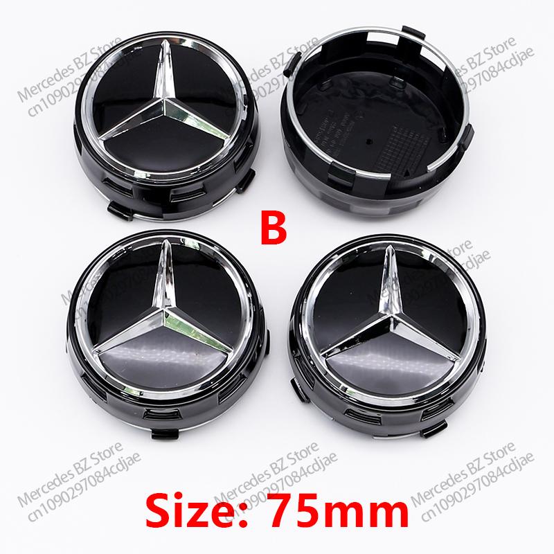 AAVM1 ABS 75MM Car Wheel Center Cap Replacement Hubs Cover Badge For Mercedes Benz AMG A0004000900 Auto Styling Modified Accessories