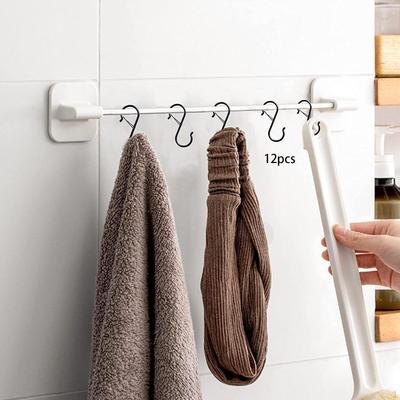 12 Pack S Hooks for Hanging Heavy Duty 3.6 Inch Rust Resistant with Locking Buckle