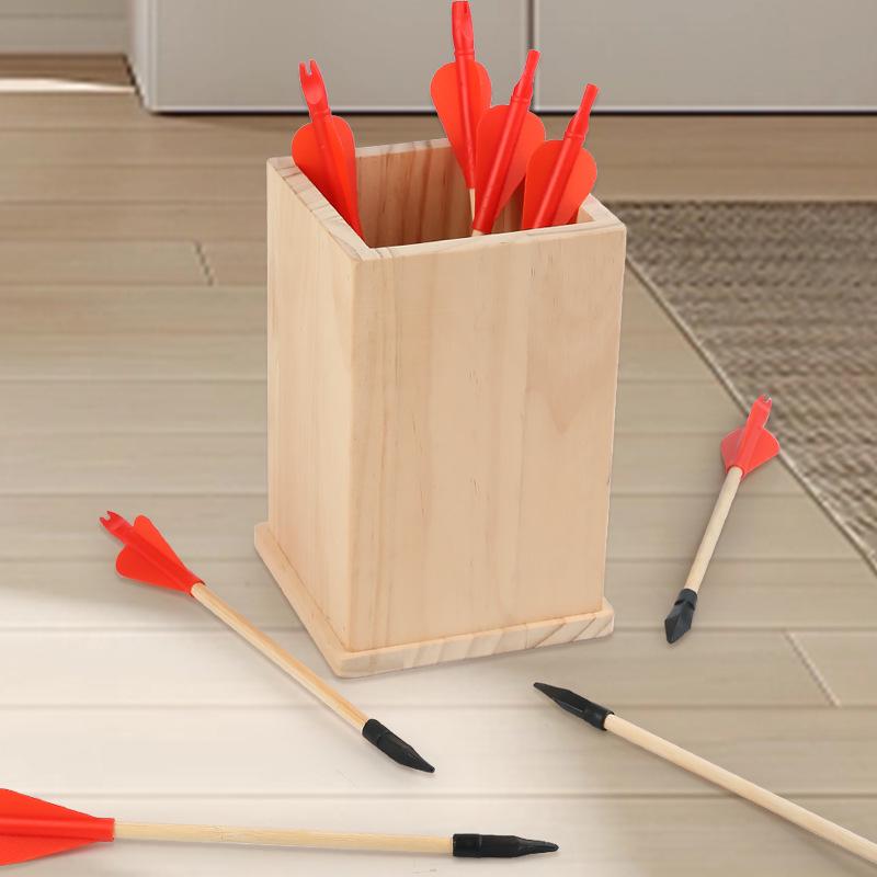 Wooden Feather Arrow Shooting Toy for Children and Adults - Traditional Chinese Parent-Child Interaction Game