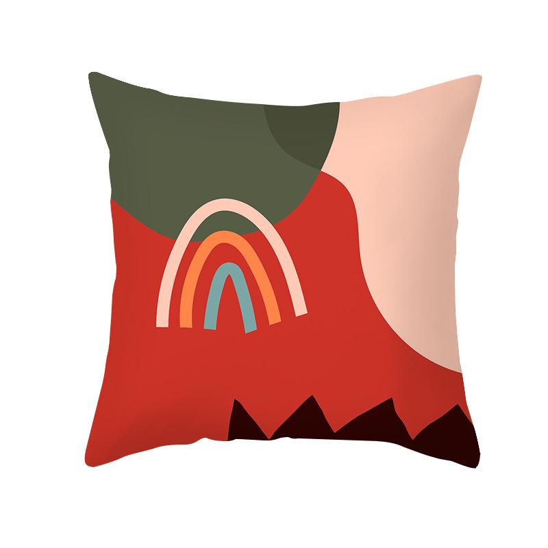 Ins Nordic Simple Abstract Morandi Pillow Cover Peach Skin Cushion Cover Office Sofa Cushion Cover