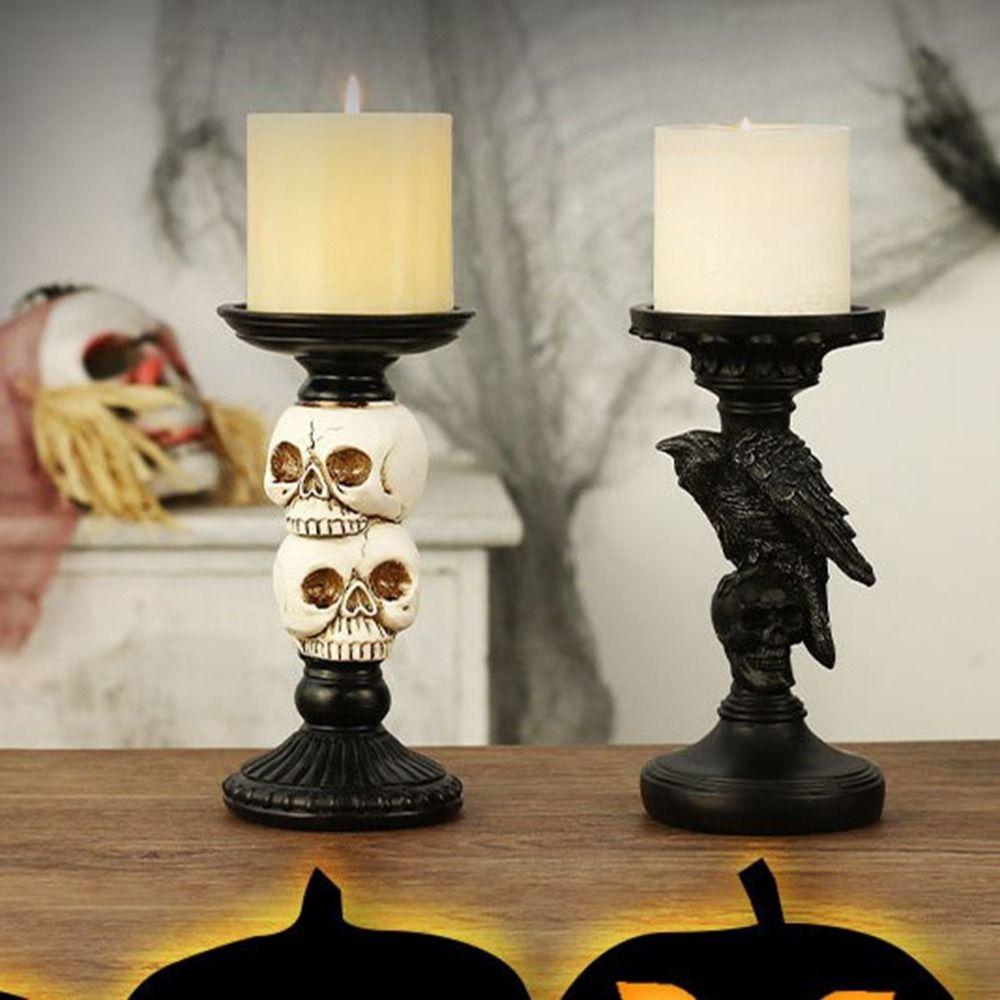 Scary Crow Candle Tray Resin Craft Resin Desktop Ornaments  Halloween Decor