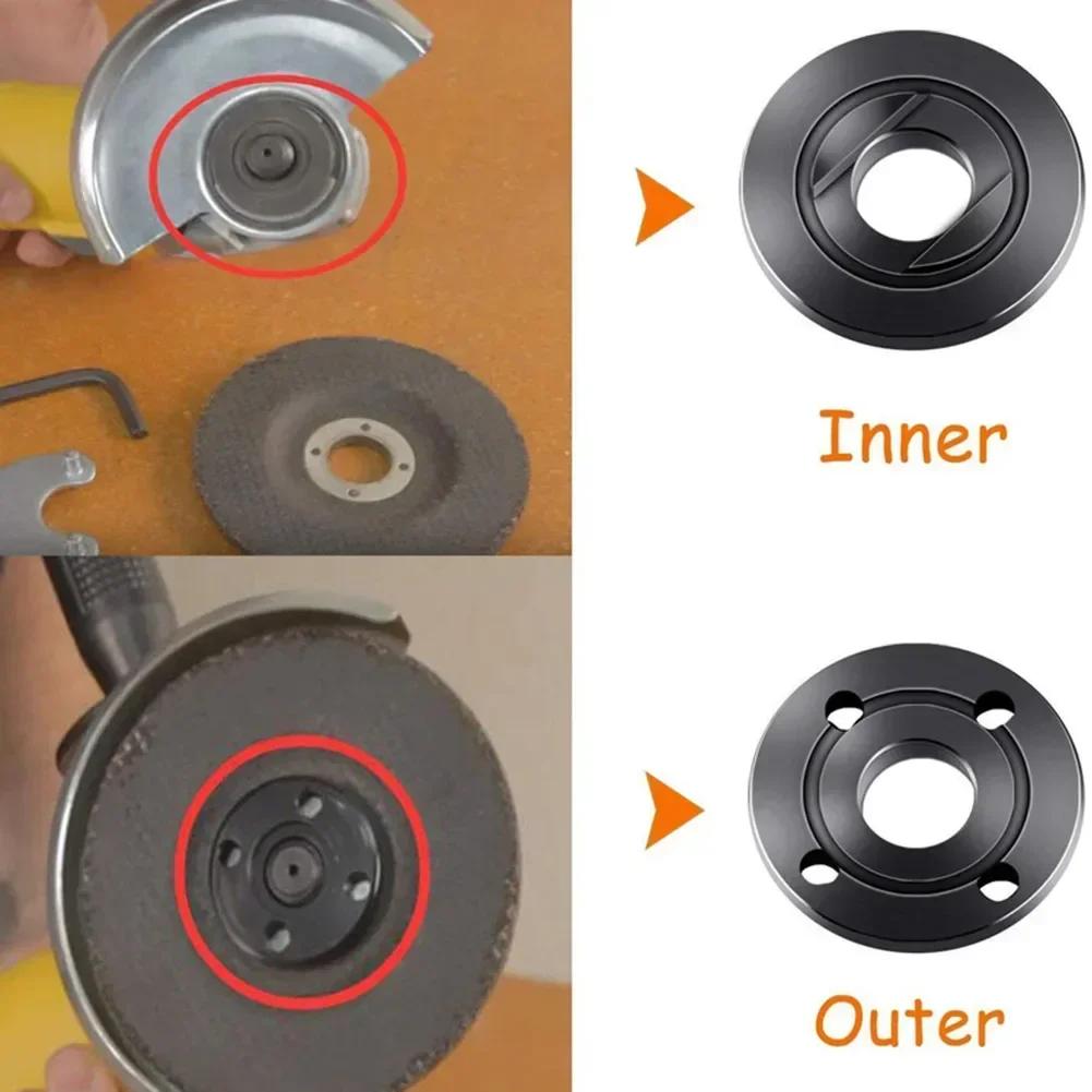 2pcs Flange Nut Set Tools Thread Replacement Angle Grinder Inner Outer Flange Nut Set Tools Angle Grinder Accessories