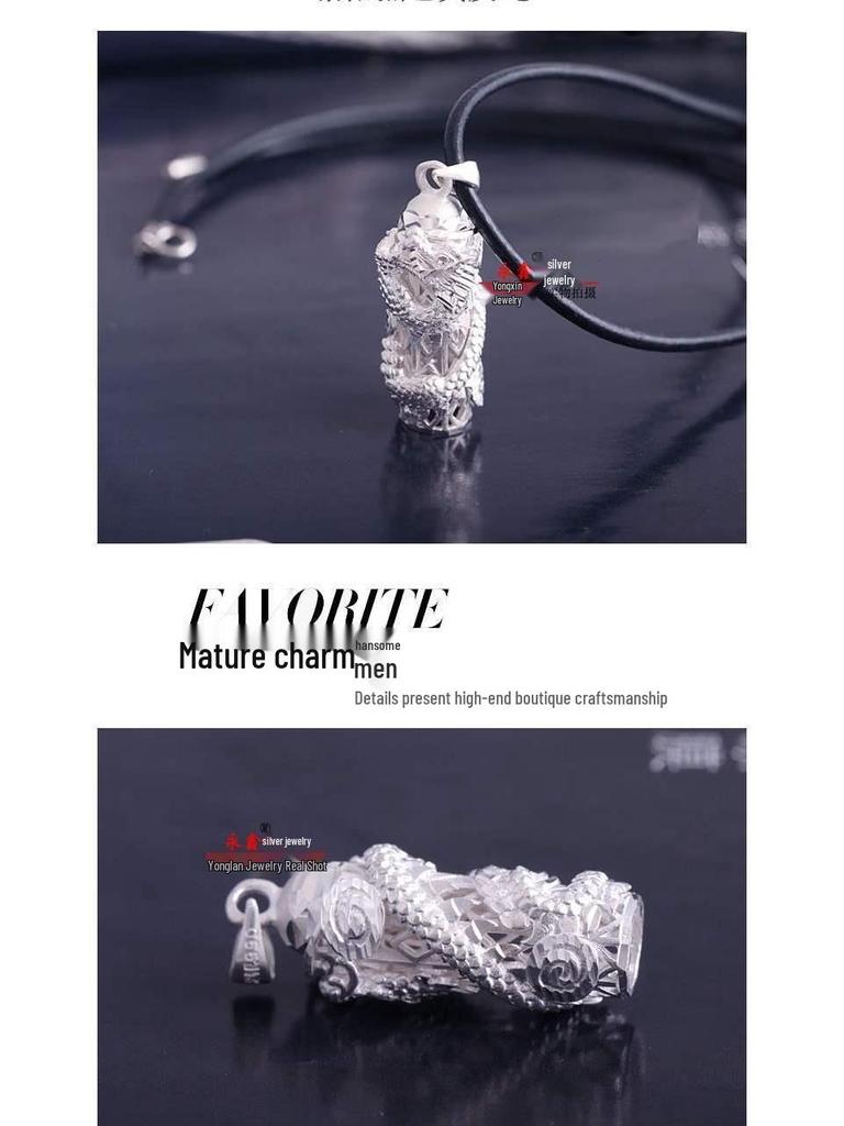 Sterlingsilber Drachen Säulen Anhänger Halskette: Trendiges Tierkreiszeichen-Design, Kühne Persönlichkeit, Ideales Weihnachtsgeschenk für Freund.