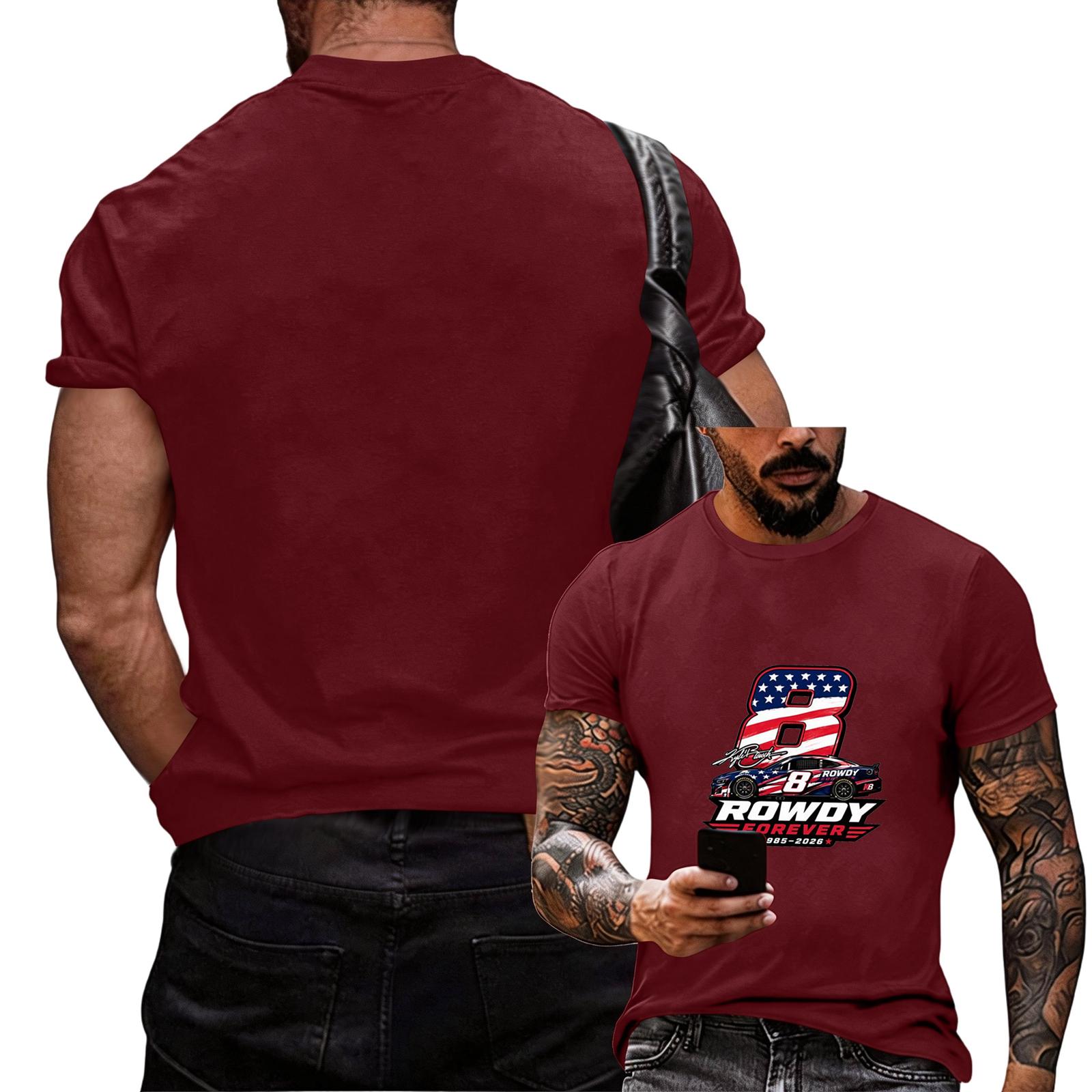 Men s Graphic T-Shirt, Car Print Tee XXL винный
