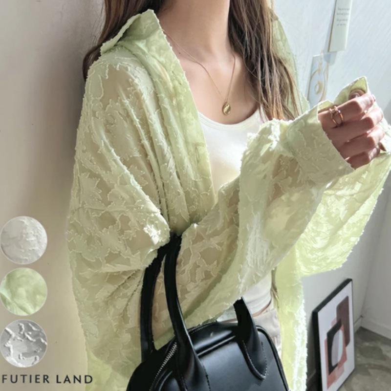 Japanese Korean Lace Chiffon Beach Top - Loose Airy Shirt