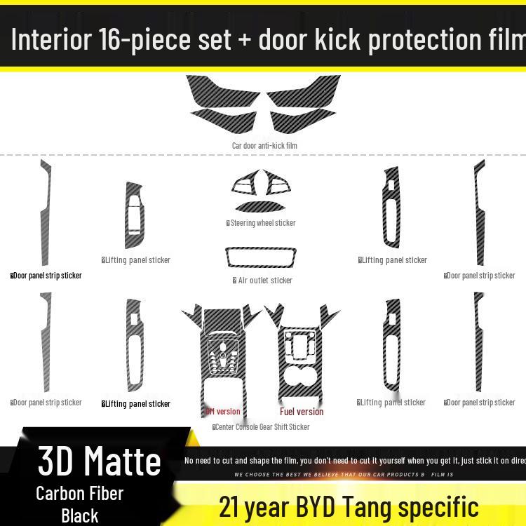 BYD Tang 21-24 Carbon Fiber Interior Anti-Kick Stickers