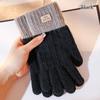 Thicken Touch Screen Mittens Plus Velvet Knitted Gloves Outdoors   Men Women