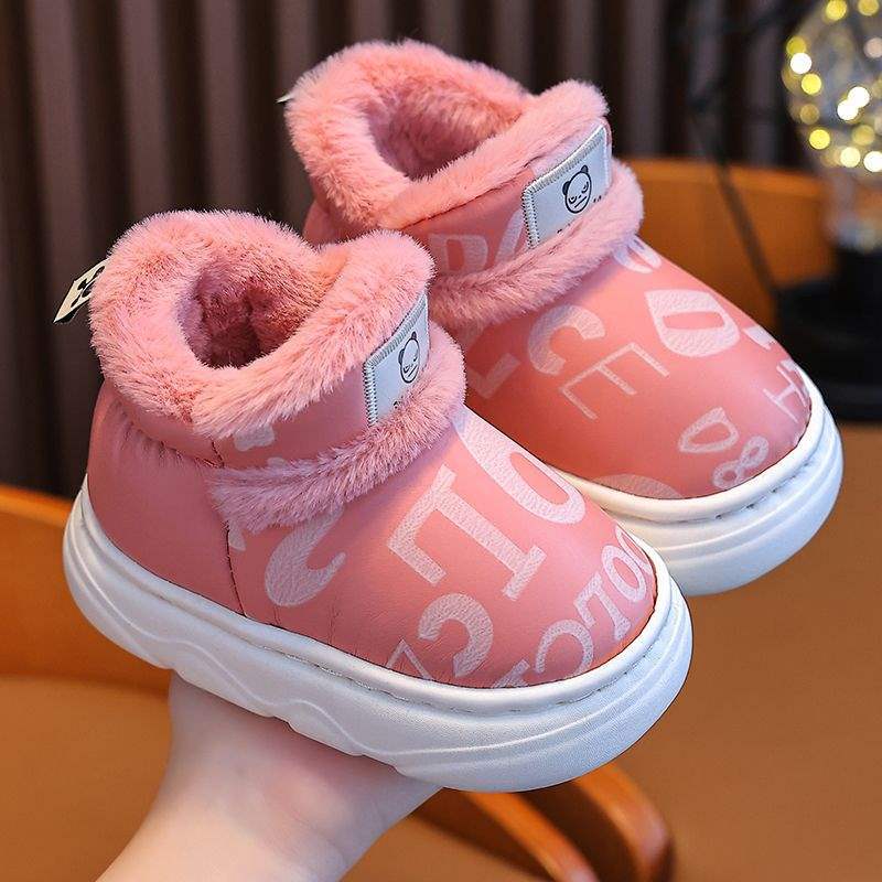 Gutter Snøstøvler Vinter Vanntett Fleece Baby Vintersko Barnas Store Bomullssko Jenter Fortykket Varm Gutter Bomullsstøvler