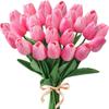 3PCS Artificial Tulip Bouquet Real Touch Long Stem Flowers for Wedding Garden Decor Home Vase Centerpiece Mother's Day Gift