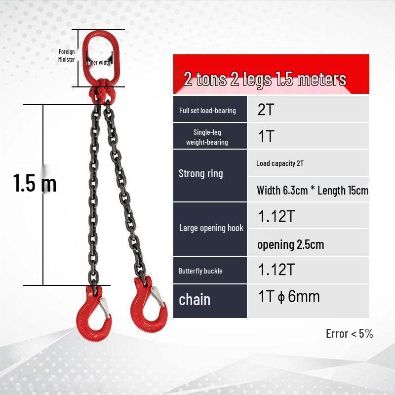 Double & Four Hook G80 Manganese Steel Lifting Chain Sling for Crane Hoist