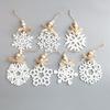 6pcs Wooden Snowflakes Ornaments Christmas Decoration For Home Xmas Tree Hanging Pendant 2026 New Year Holiday Gifts DIY Craft