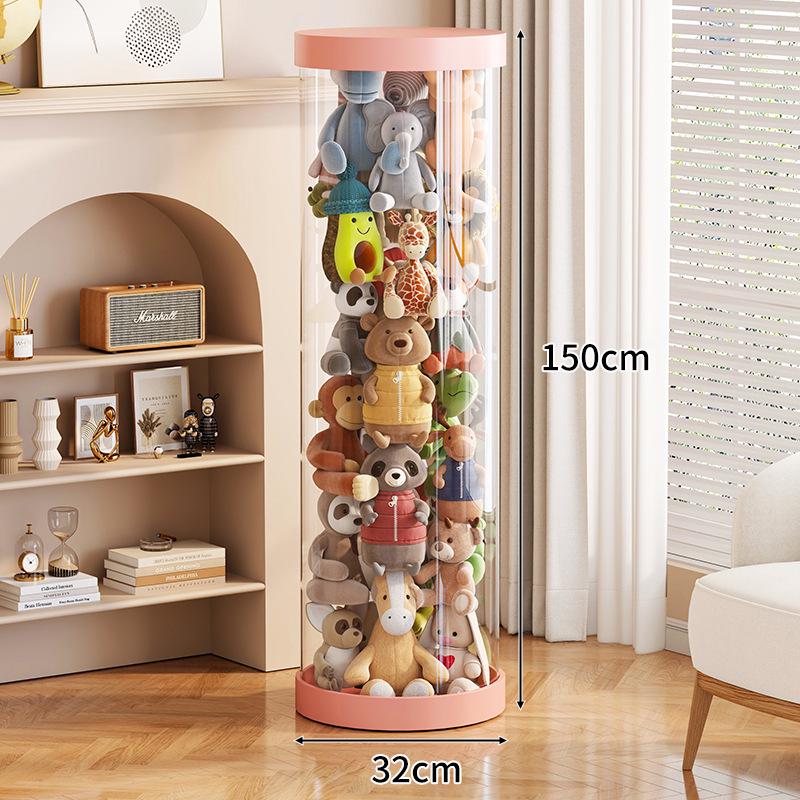 Large Capacity Transparent Toy Storage Bucket for Dolls and Plush Toys