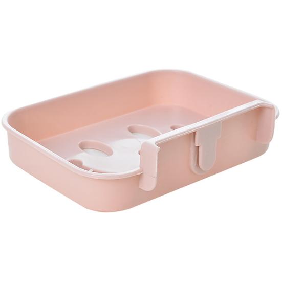 Soap Holder Hollow Smile Face Thicken PP Self-Adhesive Wall Mounted Self Draining Soap Holder for Bathroom